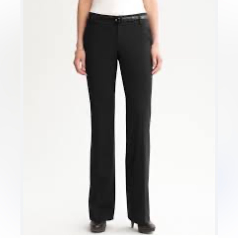 BANANA REPUBLIC Stretch Crepe Wool Martin Fit Wide Leg Cuff Size 8 EUC $120 KL